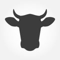 Cow head icon. Cow head silhouette. Farm animal sign. Vector illustration Royalty Free Stock Photo